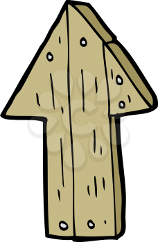 Royalty Free Clipart Image of a Wooden Arrow