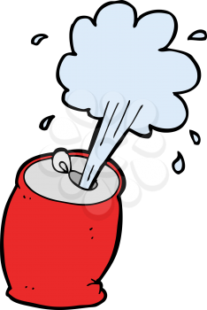 Royalty Free Clipart Image of a Fizzing Soda Can