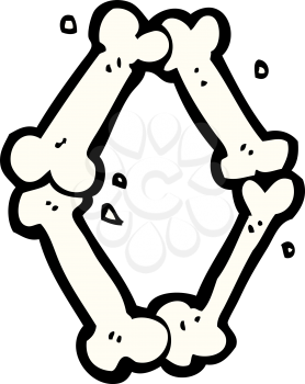 Royalty Free Clipart Image of a Zero Made of Bones
