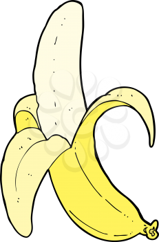 Royalty Free Clipart Image of a Peeled Banana