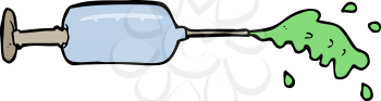 Royalty Free Clipart Image of a Squirting Medical Needle
