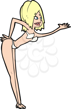 Royalty Free Clipart Image of a Woman in a Bikini