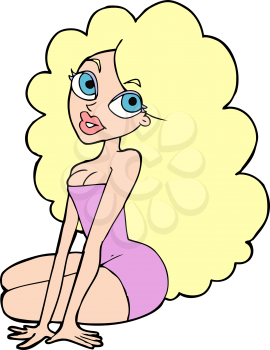 Royalty Free Clipart Image of a Pretty Woman