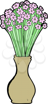 Royalty Free Clipart Image of a Flowers in a Vase