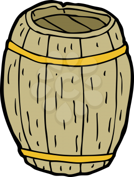 Royalty Free Clipart Image of a Wooden Barrel
