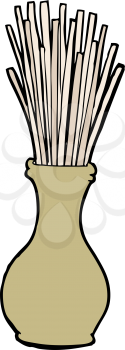 Royalty Free Clipart Image of Reeds in a Vase