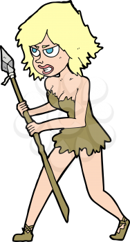 Royalty Free Clipart Image of a Cave Woman