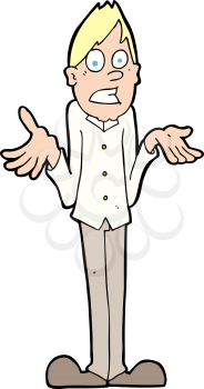 Royalty Free Clipart Image of a Man Shrugging