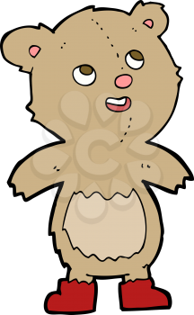 Royalty Free Clipart Image of a Teddy Bear in Boots