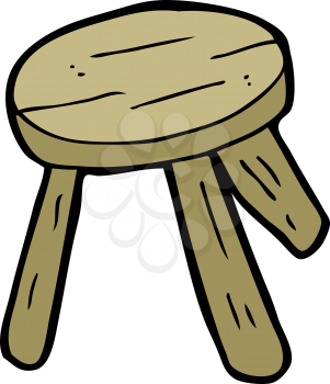 Royalty Free Clipart Image of a Wooden Stool