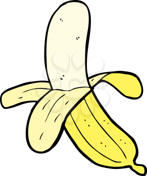 Royalty Free Clipart Image of a Peeled Banana