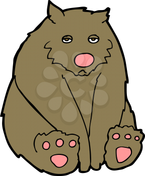 Royalty Free Clipart Image of a Sad Bear