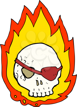 Royalty Free Clipart Image of a Burning Skull