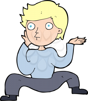 Royalty Free Clipart Image of a Boy Squatting