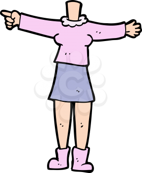 Royalty Free Clipart Image of a Female Body Pointing