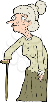 Royalty Free Clipart Image of an Old Woman