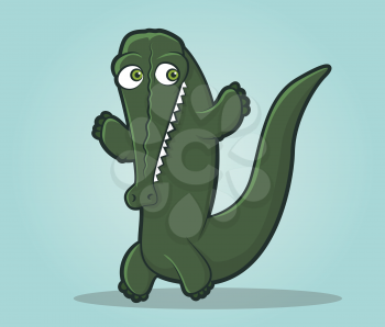 Illustration of a Cartoon Alligator or Crocodile