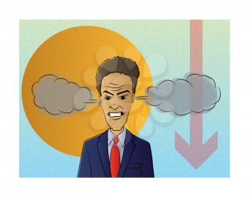 Illustration of a frustrated man with steam blowing from his ears