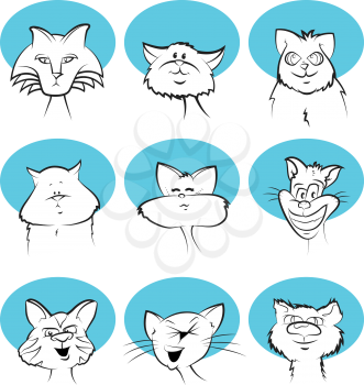 Cat mascot character illustration set