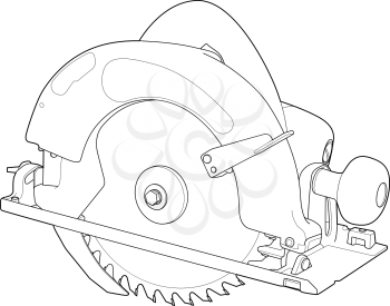 Outline illustration of a circular saw