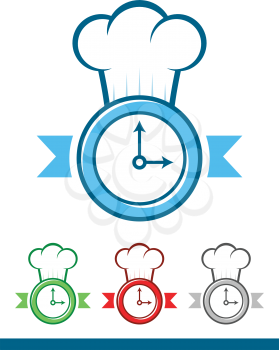 Icon of a clock wearing a chef hat