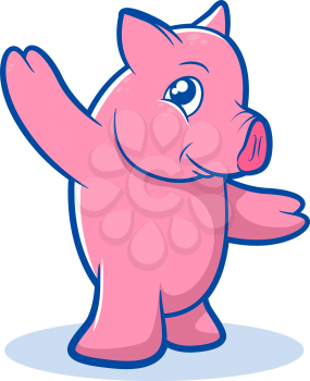 Illustration of a standing pig character