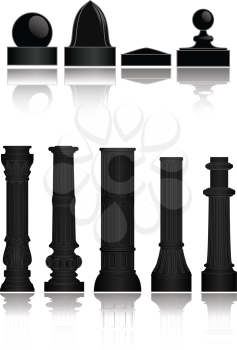 Collection of various decorative post bases