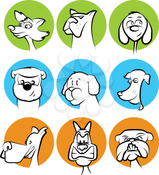 Dog Faces Collection/Mascots in Circles