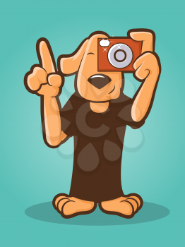 Illustration of a dog using a camera