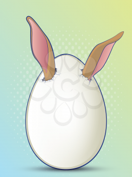 Easter Bunny Hatching from Easter Egg with Ears