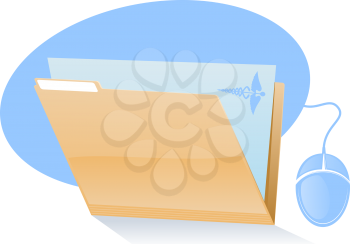 Medical File Icon with computer mouse