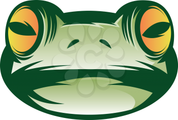 Illustration of a green frog face icon