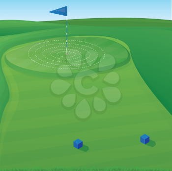 Golf course background illustration with target circles