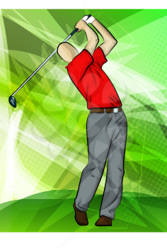 Abstract sports background/Golfer Swing/golfer swinging a driver