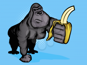 Gorilla Holding a Banana