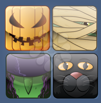 Halloween themed icon set