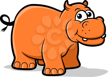Illustration of an orange hippo character