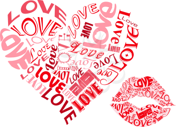 Love Text/Hearts and Kisses