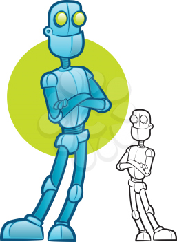Standing Robot Illustration with arms crossed