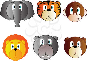 Collection of baby safari animal icons