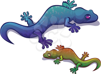 Shiny lizard illustration Set