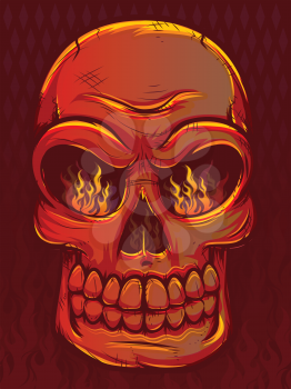 Fiery Skull with Flames