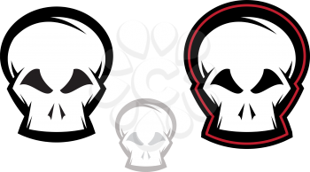 Various versions of detailed skull illustrations