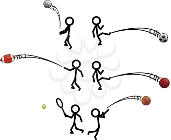 Various sports playing stick men