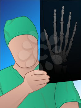 Doctor looking at xray