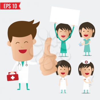 Medical doctor cartoon set - Vector illustration - EPS10