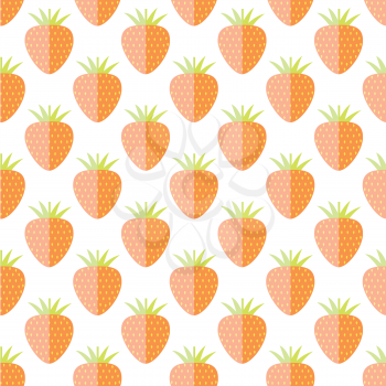 Flat strawberry cute seamless pattern in vintage style