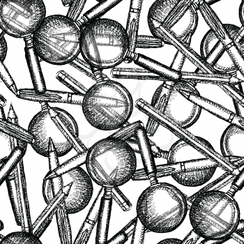 Sketch zoom, pen and pencil in vintage style, seamless pattern