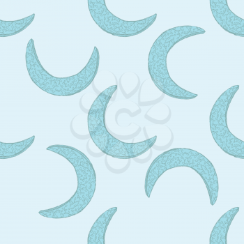 Sketch Ramadan symbol in vintage style, vector seamless pattern