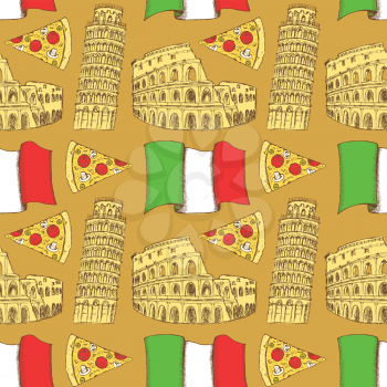 Sketch Italian pattern in vintage style, vector